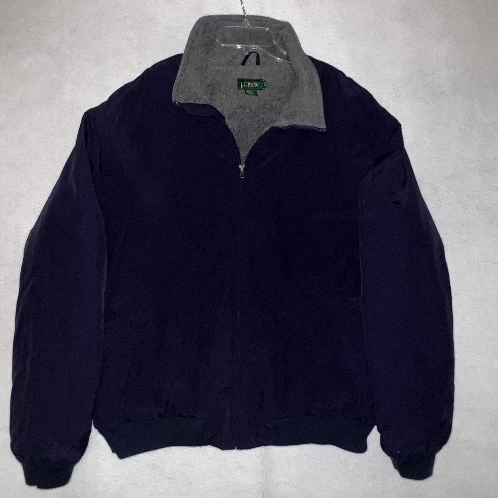 J.Crew Vintage Oarsman Nylon Fleece Lined Bomber Jacket Mens XLT Made in USA